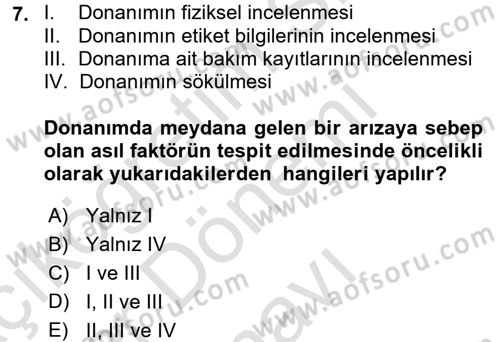 Elektrik Bakım, Arıza Bulma ve Güvenlik Dersi 2015 - 2016 Yılı (Final) Dönem Sonu Sınav Soruları 7. Soru