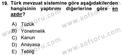Elektrik Bakım, Arıza Bulma ve Güvenlik Dersi 2015 - 2016 Yılı Tek Ders Sınav Soruları 19. Soru