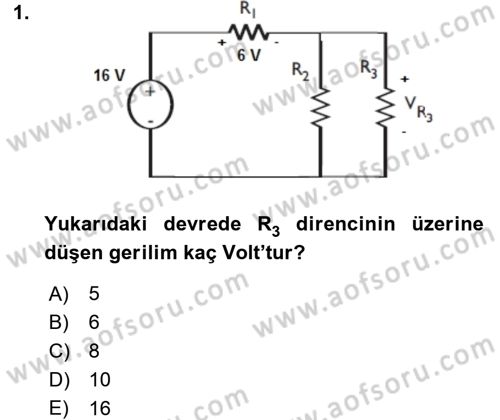 Elektrik Bakım, Arıza Bulma ve Güvenlik Dersi 2016 - 2017 Yılı (Vize) Ara Sınav Soruları 1. Soru