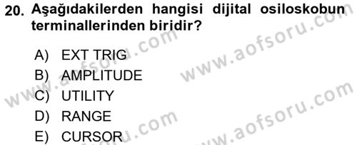 Elektrik Bakım, Arıza Bulma ve Güvenlik Dersi 2016 - 2017 Yılı (Vize) Ara Sınav Soruları 20. Soru