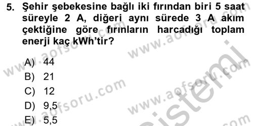 Elektrik Bakım, Arıza Bulma ve Güvenlik Dersi 2016 - 2017 Yılı (Vize) Ara Sınav Soruları 5. Soru