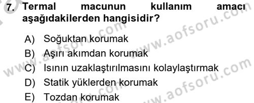 Elektrik Bakım, Arıza Bulma ve Güvenlik Dersi 2016 - 2017 Yılı (Vize) Ara Sınav Soruları 7. Soru