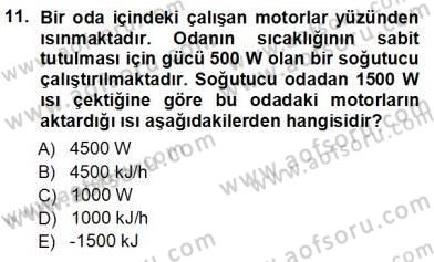 Enerji Analizi Dersi 2012 - 2013 Yılı (Vize) Ara Sınav Soruları 11. Soru