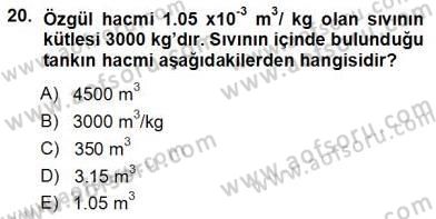 Enerji Analizi Dersi 2012 - 2013 Yılı (Vize) Ara Sınav Soruları 20. Soru