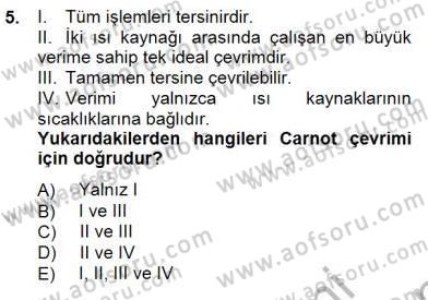 Enerji Analizi Dersi 2012 - 2013 Yılı (Final) Dönem Sonu Sınav Soruları 5. Soru