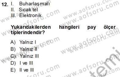 Enerji Analizi Dersi 2013 - 2014 Yılı (Vize) Ara Sınav Soruları 12. Soru