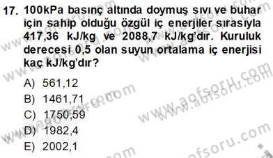 Enerji Analizi Dersi 2013 - 2014 Yılı (Vize) Ara Sınav Soruları 17. Soru
