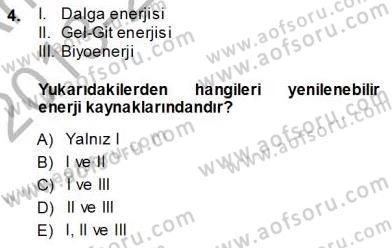 Enerji Analizi Dersi 2013 - 2014 Yılı (Vize) Ara Sınav Soruları 4. Soru