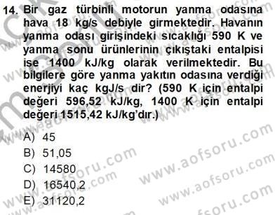 Enerji Analizi Dersi 2013 - 2014 Yılı (Final) Dönem Sonu Sınav Soruları 14. Soru