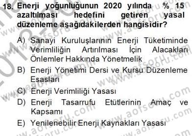 Enerji Analizi Dersi 2013 - 2014 Yılı (Final) Dönem Sonu Sınav Soruları 18. Soru