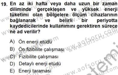 Enerji Analizi Dersi 2013 - 2014 Yılı (Final) Dönem Sonu Sınav Soruları 19. Soru