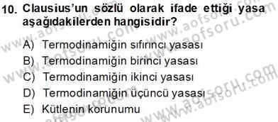 Enerji Analizi Dersi 2013 - 2014 Yılı Tek Ders Sınav Soruları 10. Soru