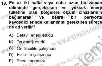 Enerji Analizi Dersi 2013 - 2014 Yılı Tek Ders Sınav Soruları 19. Soru