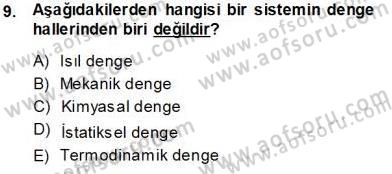 Enerji Analizi Dersi 2013 - 2014 Yılı Tek Ders Sınav Soruları 9. Soru
