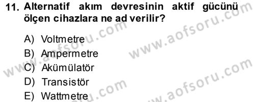 Enerji Analizi Dersi 2014 - 2015 Yılı (Vize) Ara Sınav Soruları 11. Soru