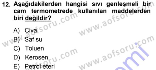 Enerji Analizi Dersi 2014 - 2015 Yılı (Vize) Ara Sınav Soruları 12. Soru