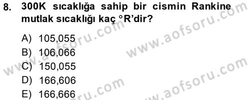 Enerji Analizi Dersi 2014 - 2015 Yılı (Vize) Ara Sınav Soruları 8. Soru