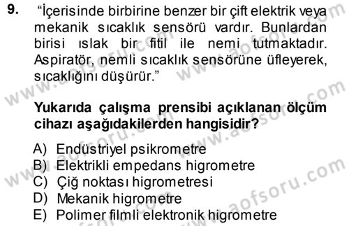 Enerji Analizi Dersi 2014 - 2015 Yılı (Vize) Ara Sınav Soruları 9. Soru