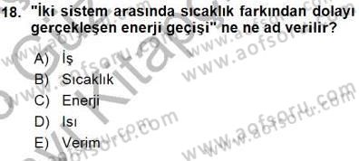 Enerji Analizi Dersi 2015 - 2016 Yılı (Vize) Ara Sınav Soruları 18. Soru