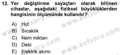 Enerji Analizi Dersi 2016 - 2017 Yılı (Vize) Ara Sınav Soruları 12. Soru