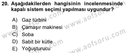 Enerji Analizi Dersi 2016 - 2017 Yılı (Vize) Ara Sınav Soruları 20. Soru