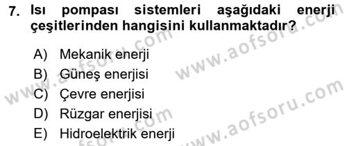 Enerji Analizi Dersi 2016 - 2017 Yılı (Vize) Ara Sınav Soruları 7. Soru