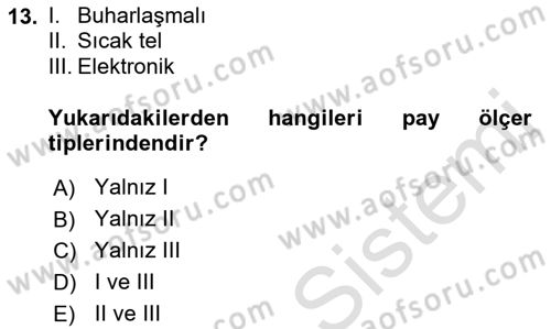 Enerji Analizi Dersi 2017 - 2018 Yılı (Vize) Ara Sınav Soruları 13. Soru