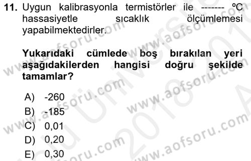 Enerji Analizi Dersi 2018 - 2019 Yılı (Vize) Ara Sınav Soruları 11. Soru
