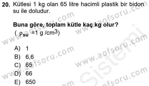 Enerji Analizi Dersi 2018 - 2019 Yılı (Vize) Ara Sınav Soruları 20. Soru