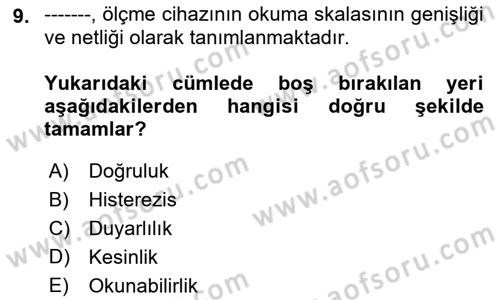 Enerji Analizi Dersi 2018 - 2019 Yılı (Vize) Ara Sınav Soruları 9. Soru