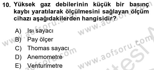 Enerji Analizi Dersi 2019 - 2020 Yılı (Vize) Ara Sınav Soruları 10. Soru