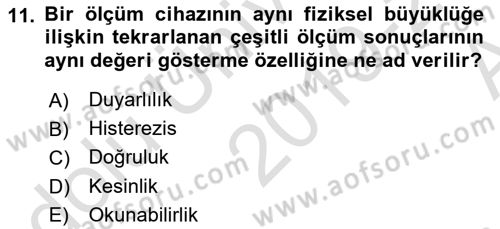 Enerji Analizi Dersi 2019 - 2020 Yılı (Vize) Ara Sınavı 11. Soru