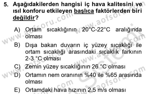 Enerji Analizi Dersi 2019 - 2020 Yılı (Vize) Ara Sınav Soruları 5. Soru