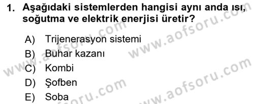 Enerji Analizi Dersi 2021 - 2022 Yılı (Vize) Ara Sınavı 1. Soru