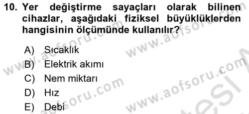 Enerji Analizi Dersi 2021 - 2022 Yılı (Vize) Ara Sınav Soruları 10. Soru