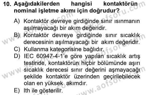 Elektromekanik Kumanda Sistemleri Dersi 2012 - 2013 Yılı (Vize) Ara Sınav Soruları 10. Soru