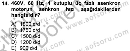 Elektromekanik Kumanda Sistemleri Dersi 2012 - 2013 Yılı (Vize) Ara Sınav Soruları 14. Soru