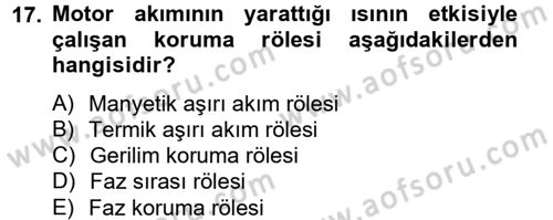 Elektromekanik Kumanda Sistemleri Dersi 2012 - 2013 Yılı (Vize) Ara Sınav Soruları 17. Soru