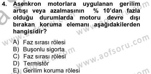 Elektromekanik Kumanda Sistemleri Dersi 2012 - 2013 Yılı (Vize) Ara Sınavı 4. Soru