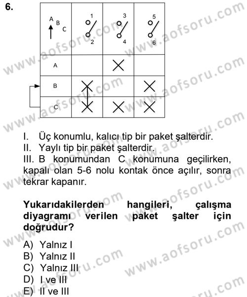 Elektromekanik Kumanda Sistemleri Dersi 2012 - 2013 Yılı (Vize) Ara Sınav Soruları 6. Soru
