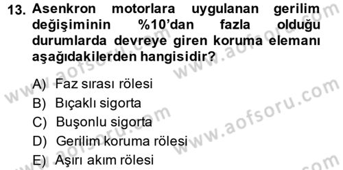 Elektromekanik Kumanda Sistemleri Dersi 2013 - 2014 Yılı (Vize) Ara Sınav Soruları 13. Soru