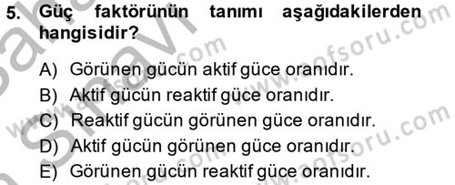 Elektromekanik Kumanda Sistemleri Dersi 2013 - 2014 Yılı (Vize) Ara Sınav Soruları 5. Soru