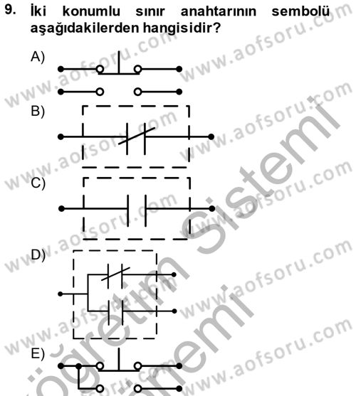 Elektromekanik Kumanda Sistemleri Dersi 2013 - 2014 Yılı (Vize) Ara Sınavı 9. Soru