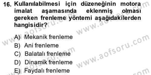 Elektromekanik Kumanda Sistemleri Dersi 2013 - 2014 Yılı (Final) Dönem Sonu Sınav Soruları 16. Soru