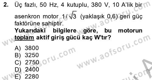 Elektromekanik Kumanda Sistemleri Dersi 2013 - 2014 Yılı (Final) Dönem Sonu Sınavı 2. Soru