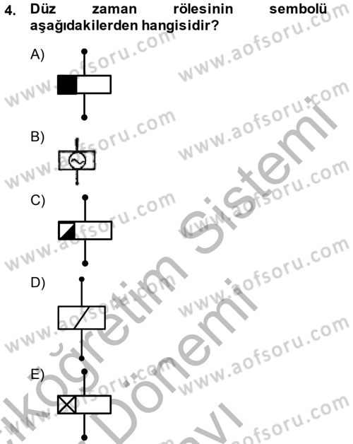 Elektromekanik Kumanda Sistemleri Dersi 2013 - 2014 Yılı (Final) Dönem Sonu Sınavı 4. Soru