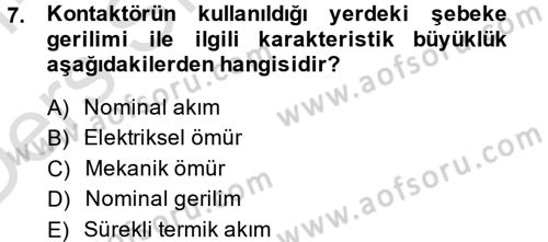 Elektromekanik Kumanda Sistemleri Dersi 2013 - 2014 Yılı Tek Ders Sınav Soruları 7. Soru