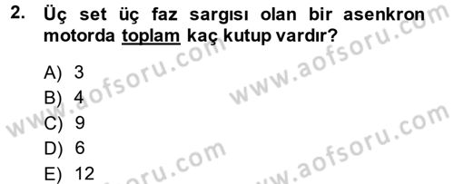 Elektromekanik Kumanda Sistemleri Dersi 2014 - 2015 Yılı (Vize) Ara Sınavı 2. Soru