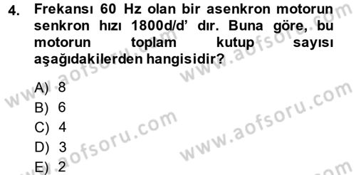 Elektromekanik Kumanda Sistemleri Dersi 2014 - 2015 Yılı (Vize) Ara Sınav Soruları 4. Soru
