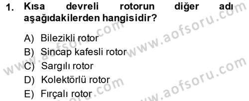 Elektromekanik Kumanda Sistemleri Dersi 2014 - 2015 Yılı (Final) Dönem Sonu Sınavı 1. Soru